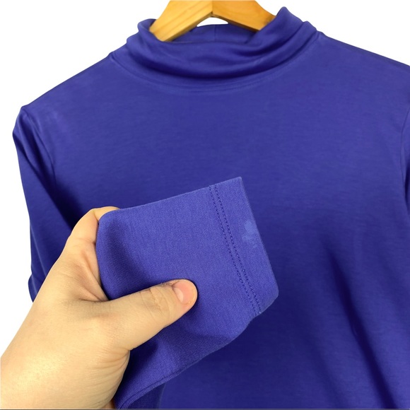 L.L. Bean Interlock Turtleneck Supima Cotton Comfy Stretch Long Sleeve Tee Shirt - Picture 7 of 9